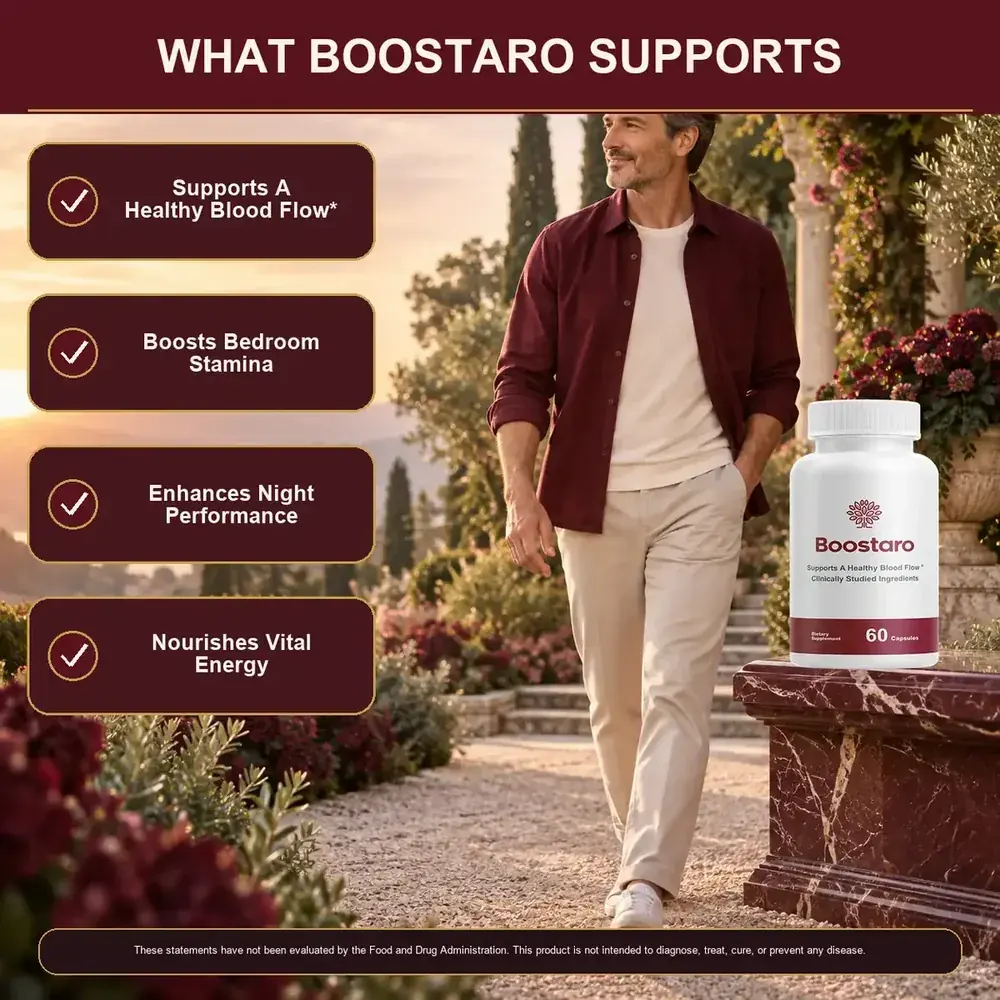 The vendor's What Boostaro Supports panel, listing four lines
